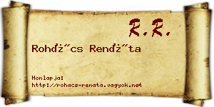 Rohács Renáta névjegykártya